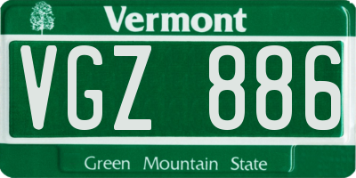 VT license plate VGZ886