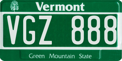 VT license plate VGZ888