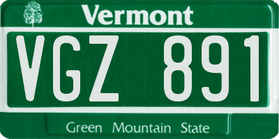 VT license plate VGZ891
