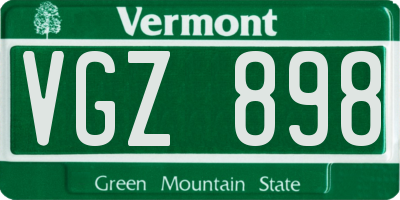 VT license plate VGZ898