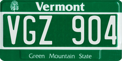 VT license plate VGZ904