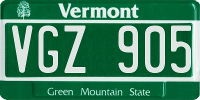 VT license plate VGZ905