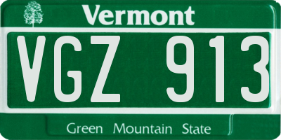 VT license plate VGZ913