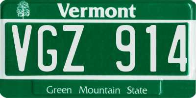 VT license plate VGZ914