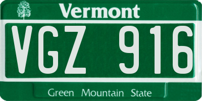 VT license plate VGZ916