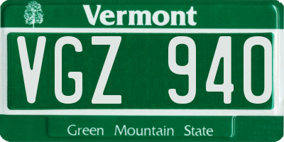 VT license plate VGZ940