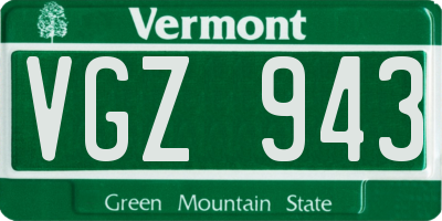 VT license plate VGZ943