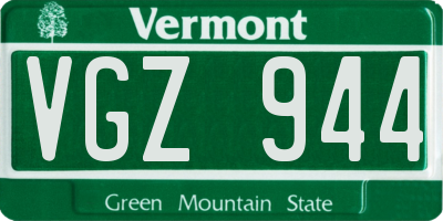 VT license plate VGZ944