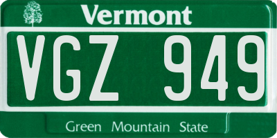 VT license plate VGZ949