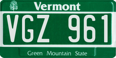 VT license plate VGZ961