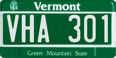 VT license plate VHA301