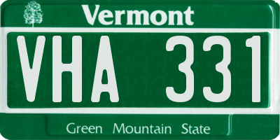 VT license plate VHA331
