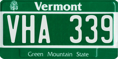 VT license plate VHA339