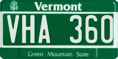 VT license plate VHA360