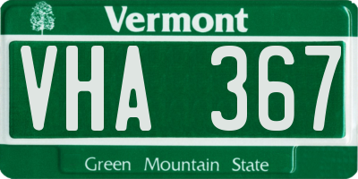 VT license plate VHA367
