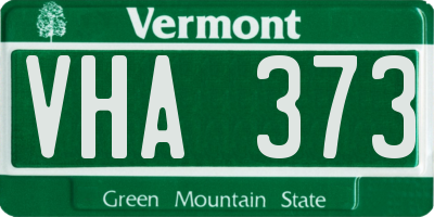VT license plate VHA373