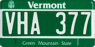 VT license plate VHA377