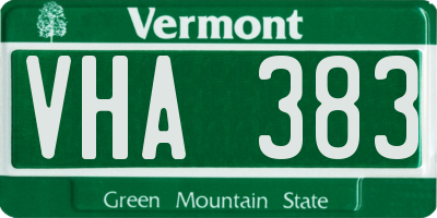 VT license plate VHA383