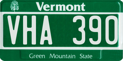 VT license plate VHA390