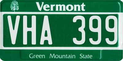 VT license plate VHA399