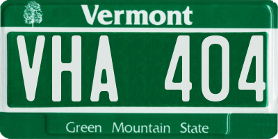 VT license plate VHA404