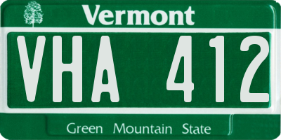 VT license plate VHA412
