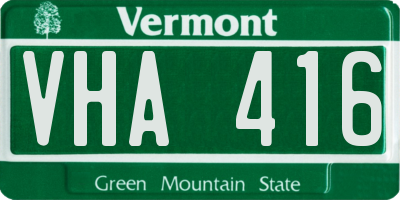 VT license plate VHA416