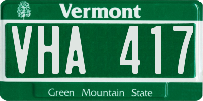 VT license plate VHA417