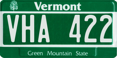 VT license plate VHA422