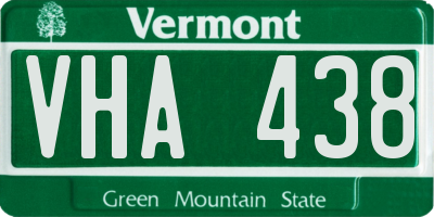 VT license plate VHA438