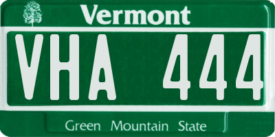 VT license plate VHA444