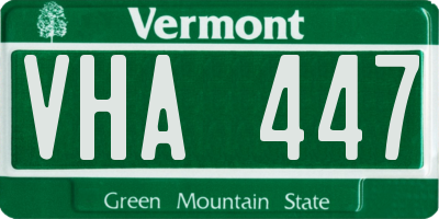 VT license plate VHA447