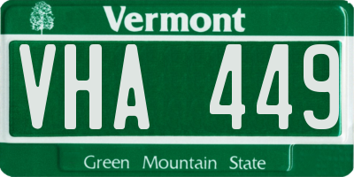 VT license plate VHA449