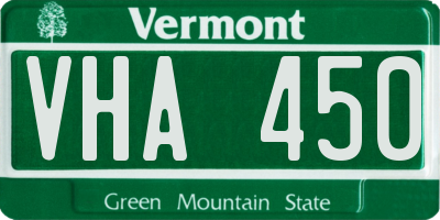 VT license plate VHA450