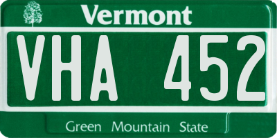 VT license plate VHA452