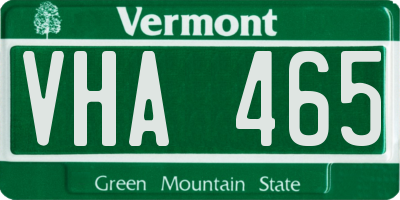 VT license plate VHA465