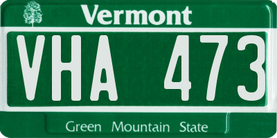 VT license plate VHA473