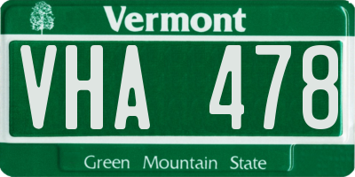 VT license plate VHA478