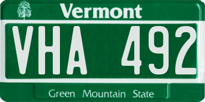 VT license plate VHA492