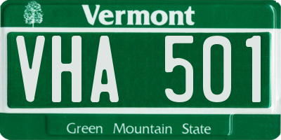 VT license plate VHA501