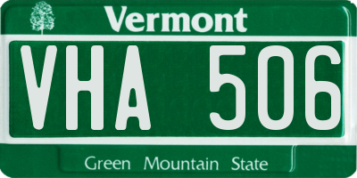 VT license plate VHA506