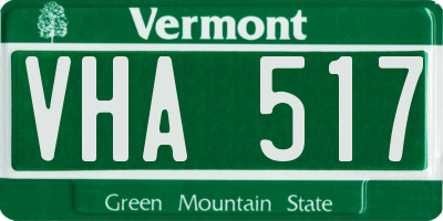 VT license plate VHA517