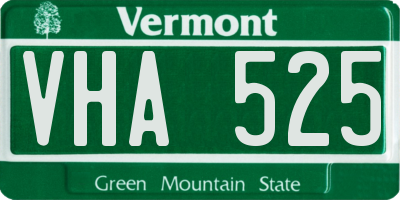 VT license plate VHA525