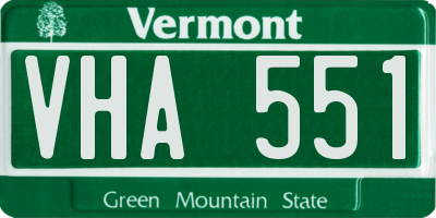 VT license plate VHA551