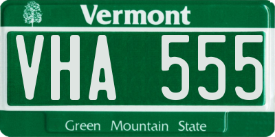 VT license plate VHA555