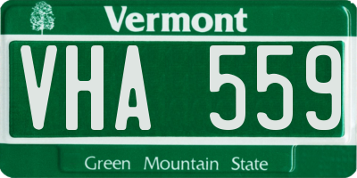 VT license plate VHA559