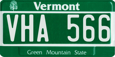 VT license plate VHA566