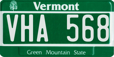 VT license plate VHA568