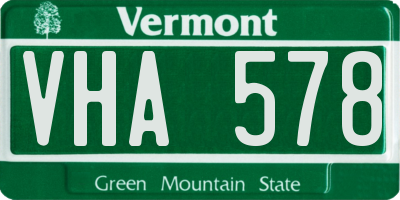 VT license plate VHA578
