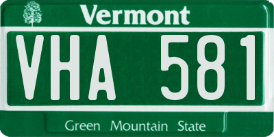 VT license plate VHA581